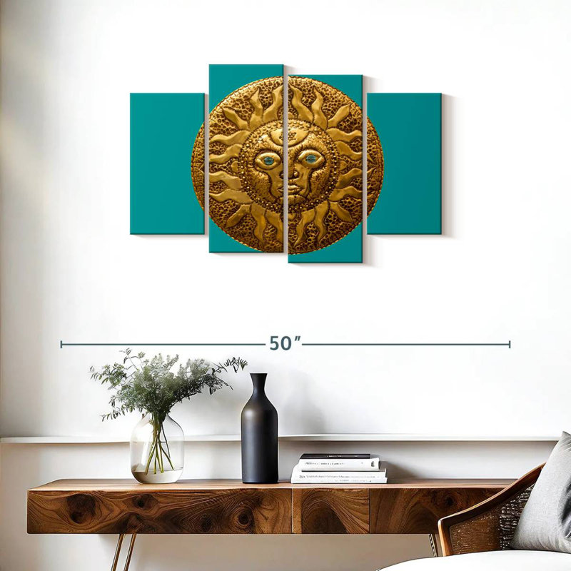 Adella Golden Sun Symbol, 22" H x 36" W