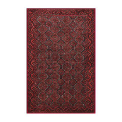 Tapis brun/noir traditionnel