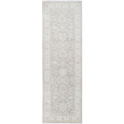 Tapis de couloir beige 2,6 x 8,8 pi, tapis de cuisine, tapis de couloir noué à la main, tapis d'escalier en laine