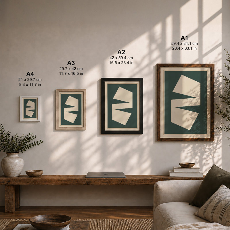 Angular Planes Geometric - Print, Walnut, A3 - 42.0 x 29.7 cm
