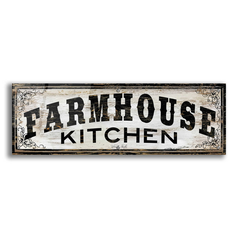 «Farmhouse Kitchen» par Cindy Jacobs - Art textuel sans cadre, H 12 po x l 36 po x P 0,2 po