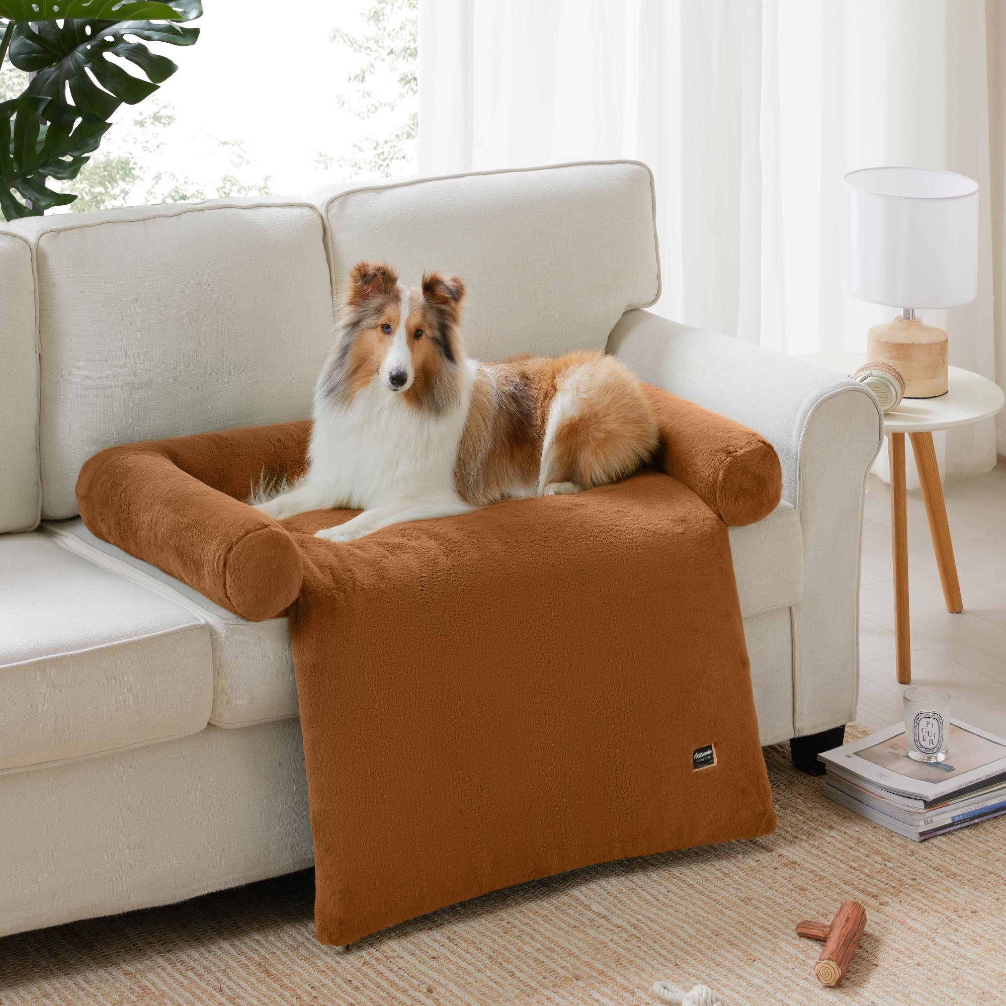 View of Tucker Murphy Pet™ Calming Furniture Protector Dog Bed, Waterproof Faux ...
