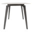 Table de salle à manger 62,99 po en pierre artificielle moderne à bord arrondi gris foncé et pieds en métal gris foncé pouvant accueillir 6 personnes (table de salle à manger seulement)-903314955-903314957