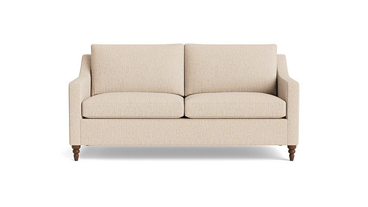 Vera Loveseat (70"), Walnut Finish (Turned), Performance Weave - Tan