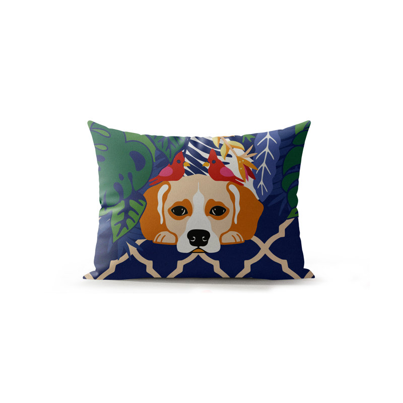 Oly Microsuede Lumbar Throw Pillow, Navy Blue/Red/Green/Orange