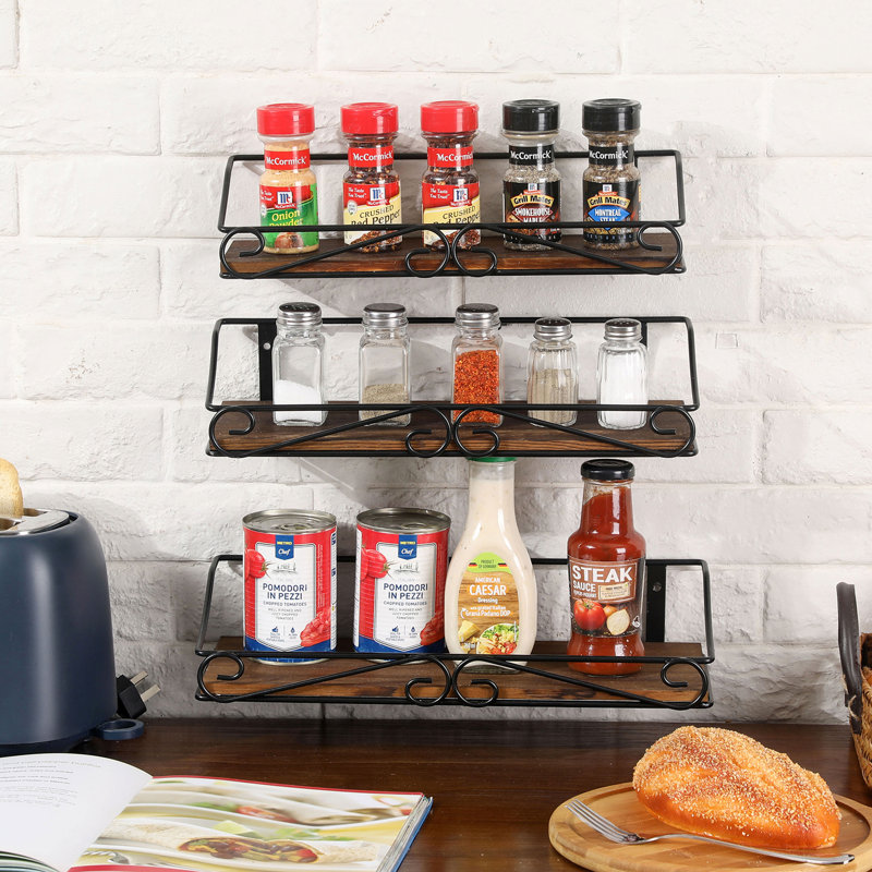 Wall Wood Spice Rack 