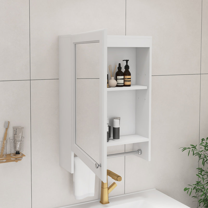 Armoire à pharmacie murale blanche 20 po, armoire de toilette 3 en 1, avec tablette réglable et porte à fermeture douce, miroir haute définition