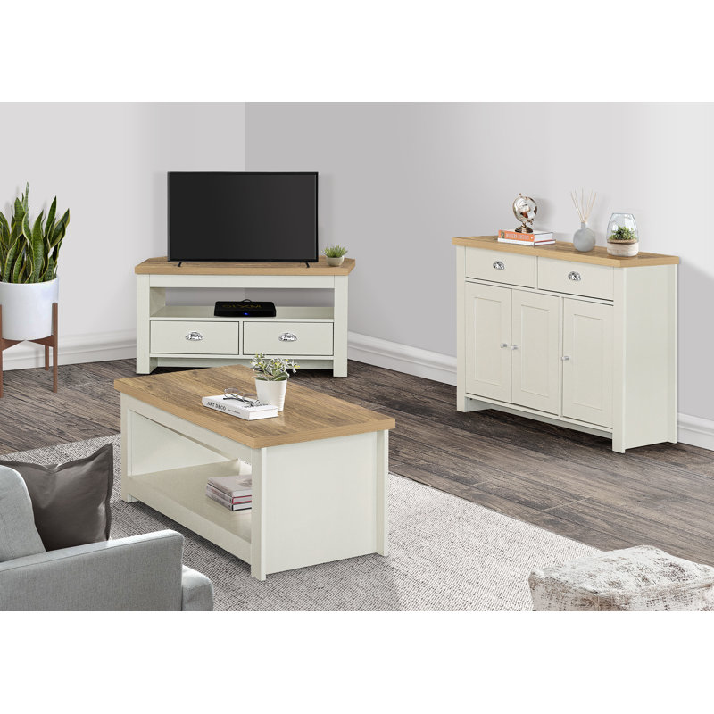Highgate Sled Coffee Table with Storage, Cream