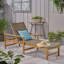 Chaise longue en bois et osier-977458077