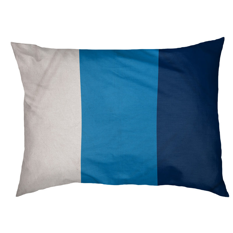 Coussin Cleveland, Grand (l 50 po x P 40 po x H 7 po), Blanc / bleu / bleu marine