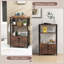 3-Tier Kitchen Bakers Rack with Cabinet Open Shelves