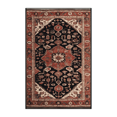 Machine Washable Persian Brown Area Rug