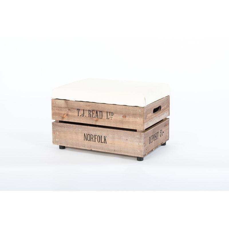 Edmonson Upholstered Outdoor Ottoman, White