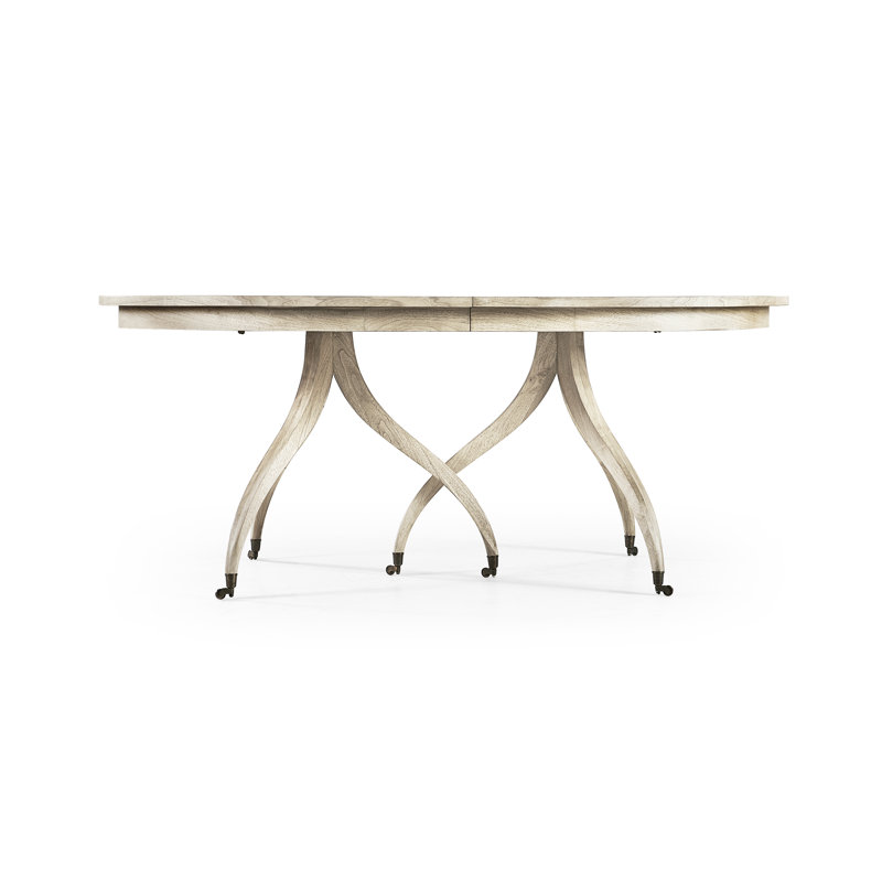 Solar Oval Solid Wood Dining Table, Bleached Walnut