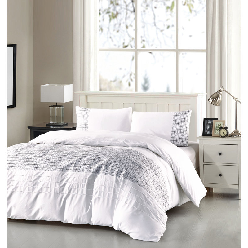 Ensemble de housse de couette, Gris, Double/Grand