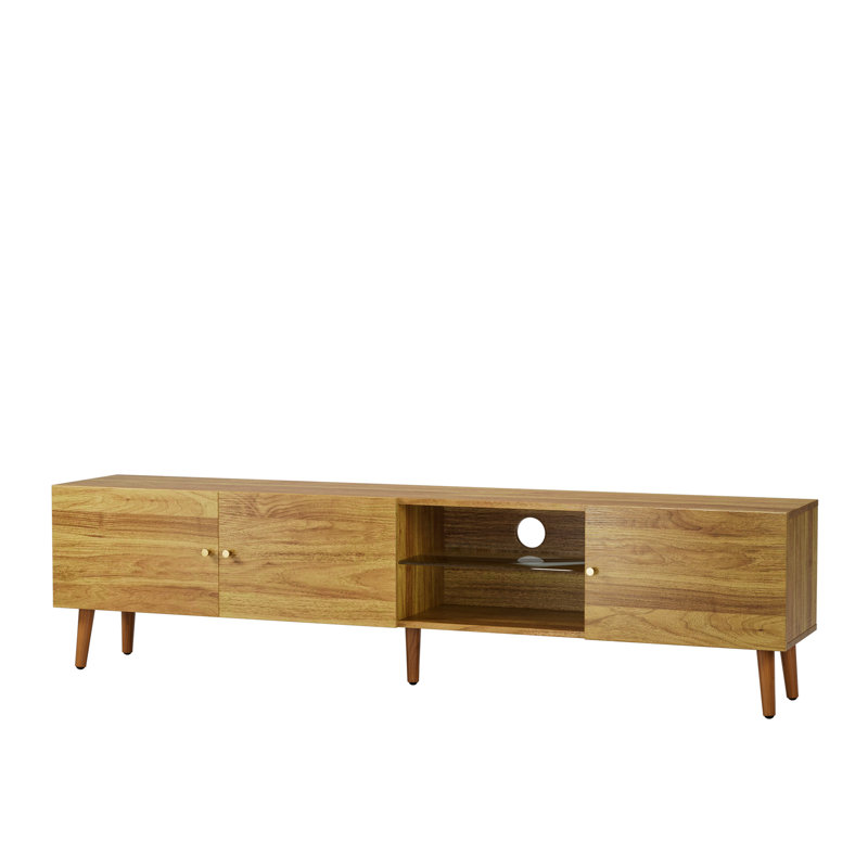 Table télé 70 pouces avec tablette de rangement Mid-Century Construire, For Living unité de divertissement, support, construire