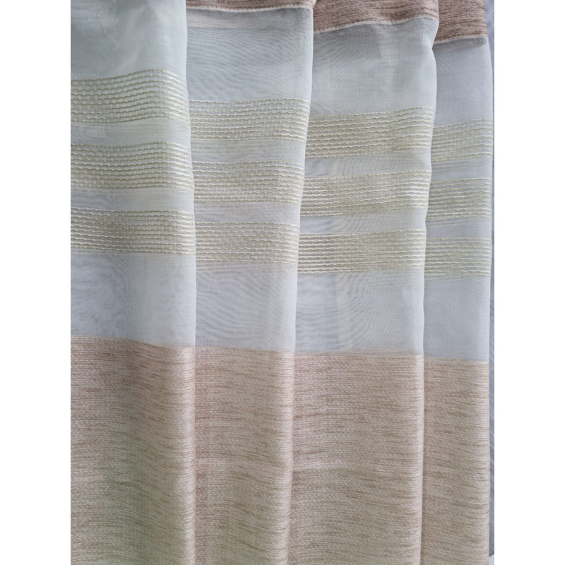Ladene Sheer Sliding Panel Single Panel, Beige, Width 140 x Drop 137cm
