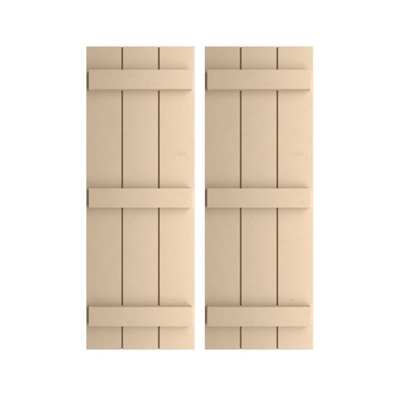Volets en faux bois rustique à planche et nouettes (par paire), H 60 po x l 16,5 po x P 1 po, 16"