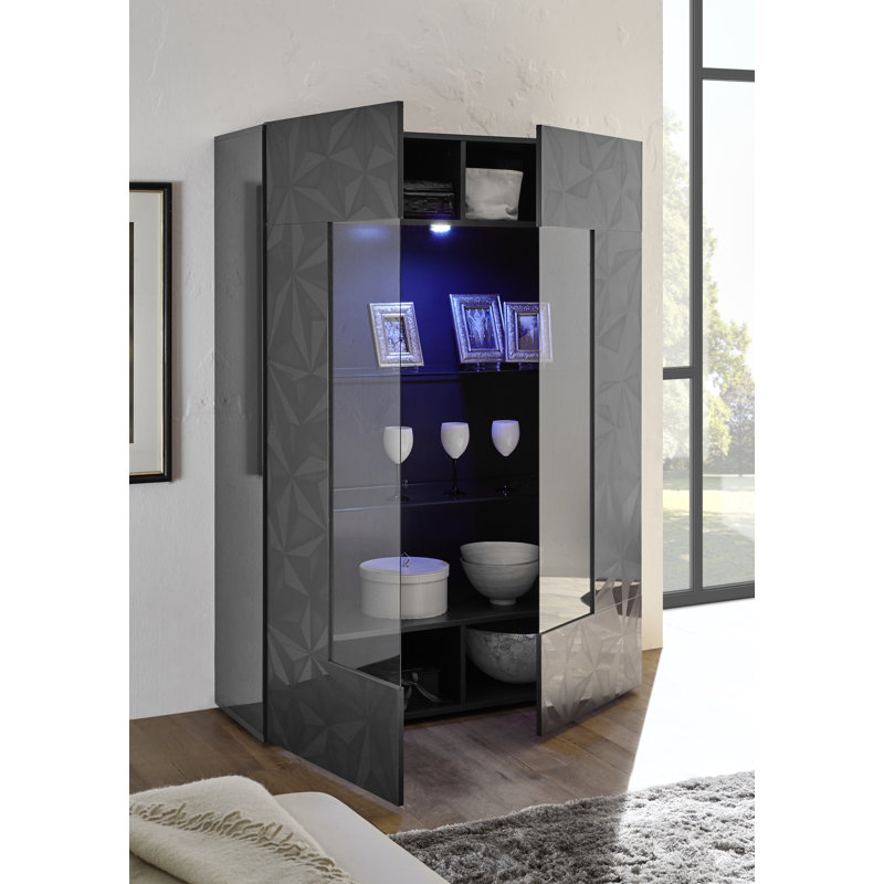 Display Cabinet, Grey Gloss