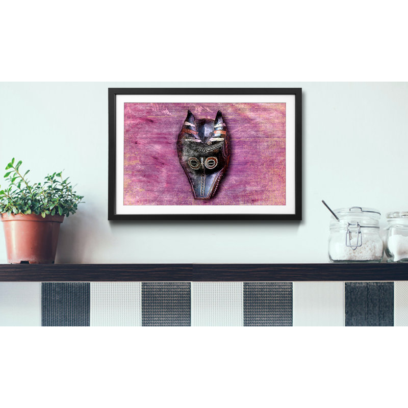 Afro Mask - Single Picture Frame Print, 40cm H x 60cm W
