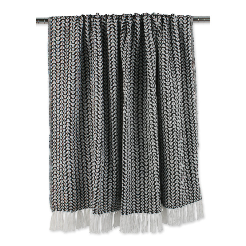 Jeté en coton Arrowhead, Noir