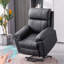 Fauteuil inclinable électrique pour personnes âgées, fauteuil de massage en tissu avec massage et chaleur, télécommande sans fil, poche latérale, polyuréthane noir