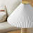 Cove Travertine Table Lamp With Pleated Shade In Travertine
