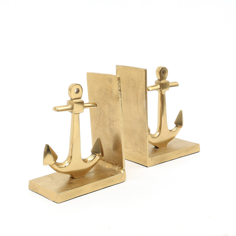 Decorative Aluminum Anchor Shape Bookend-Tabletop Objects