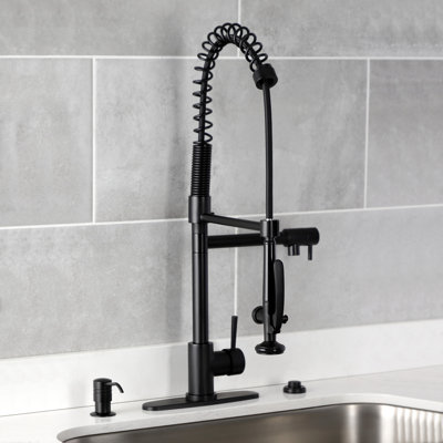 Kingston Brass Concord Single-Handle 1-Hole Deck Mount Pre-Rinse Kitchen Faucet