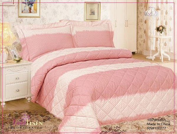 Ensemble de courtepointe French Cuddley, Courtepointe double / double + 2 pièces suppléme, Rose