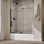 Echelon Sliding Bath Door, 58-1/4 In. H X 55-3/4 - 59-3/4 In. W, With 5/16 In. Thick Crystal Clear Glass