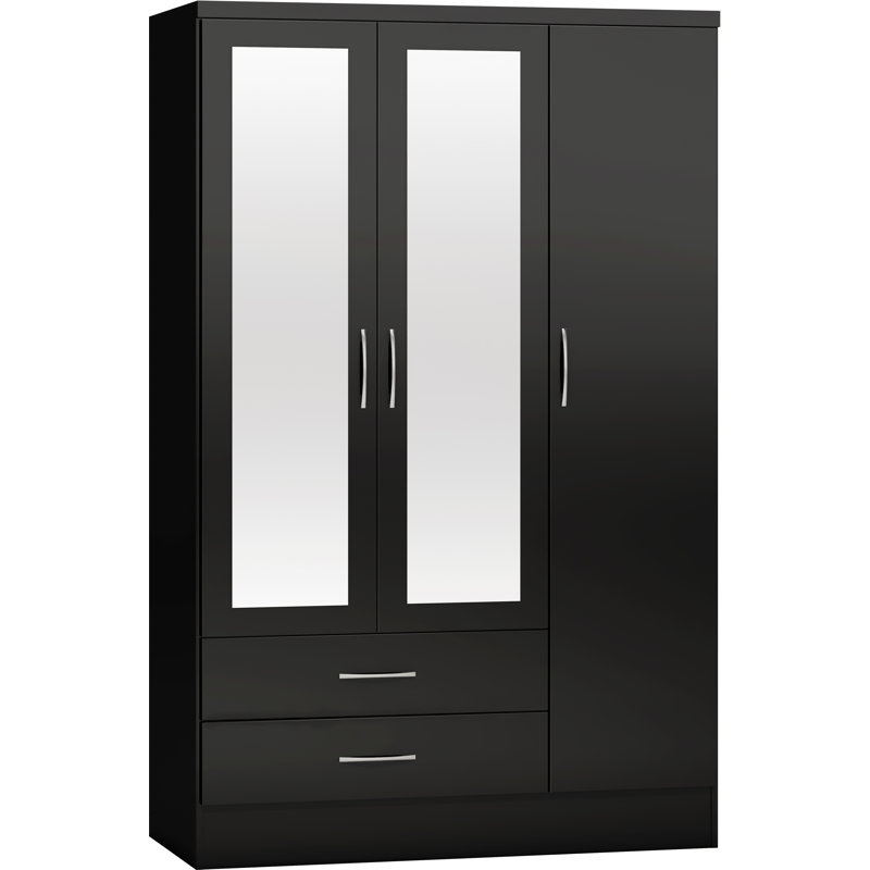 Cascio 3 Door Wardrobe, Black