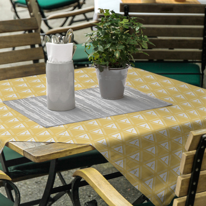 Nappe d’arbre minimaliste classique Barbra, Jaune / Blanc