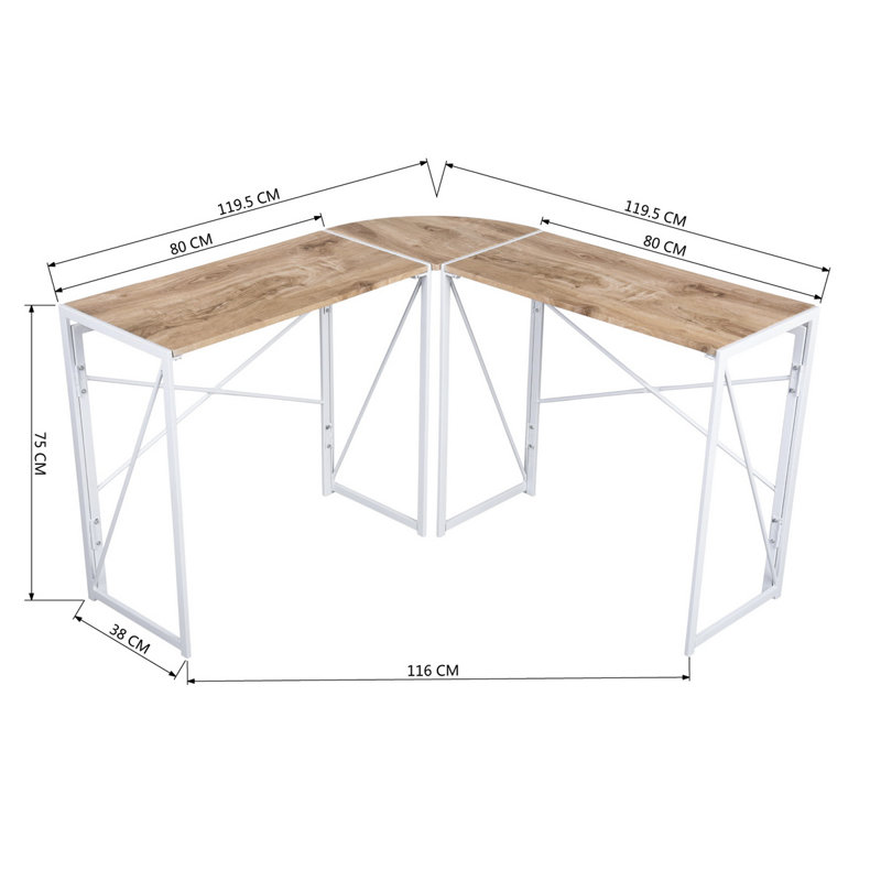 Kul L-Shape Desk, Oak/White