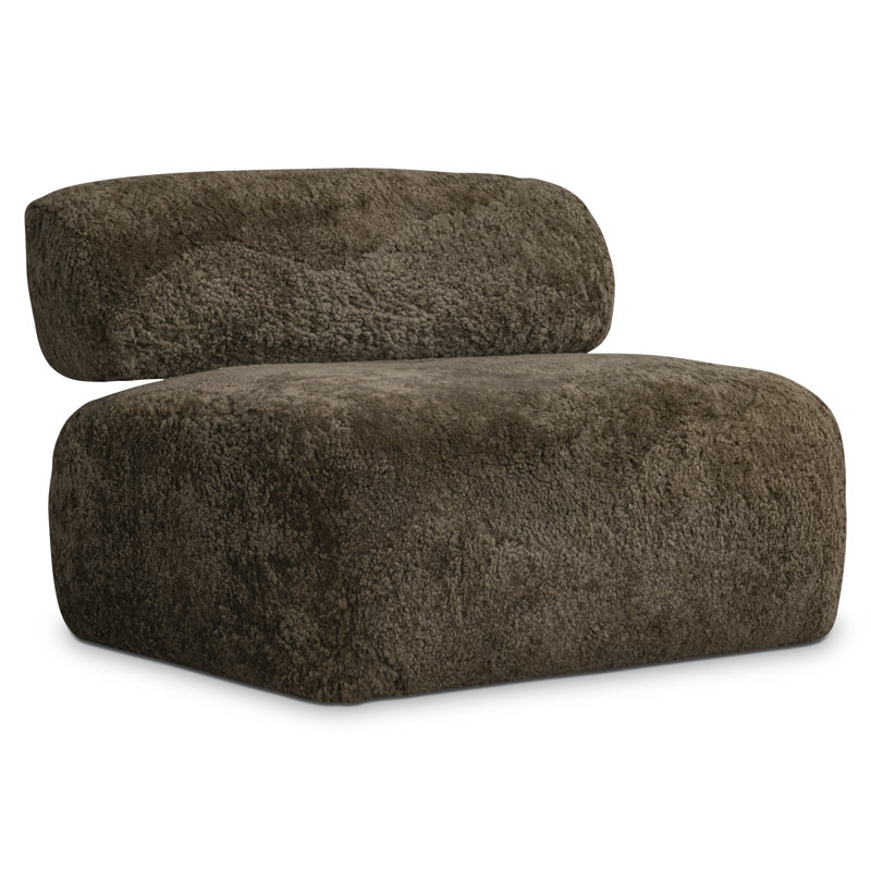 Bernhardt Paley Shearling Swivel Chair, Brown