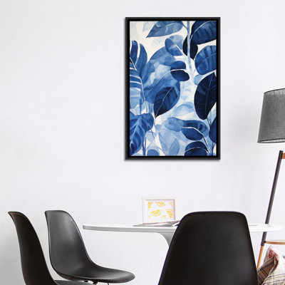 Dark Blue Leaves - Wall Art Print