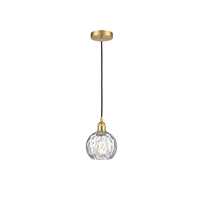 Luminaire suspendu simple à 1 lumière Ralph, H 8,75 po x l 6 po x P 6 po, Or satiné