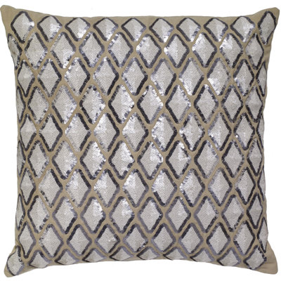 Housse et insert de coussin décoratif en duvet de plumes brodées Squin