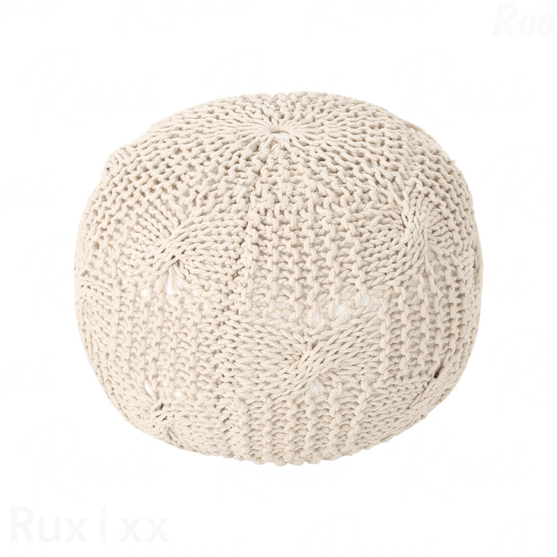 Repose-pieds rembourré en coton, Beige
