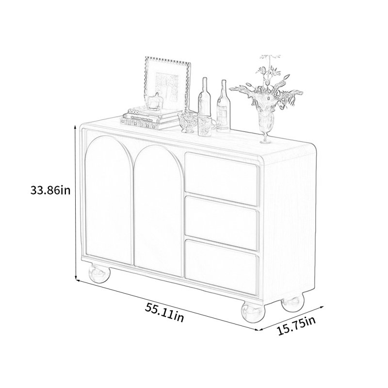 Armoire de rangement rétro en bois massif