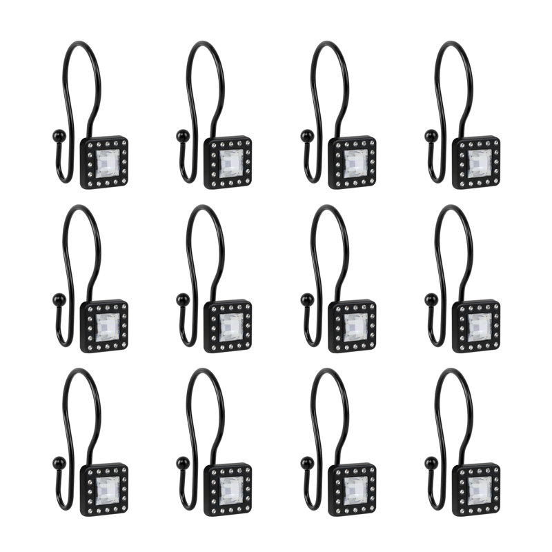 HK22XX Zinc Shower Curtain Hook, Black