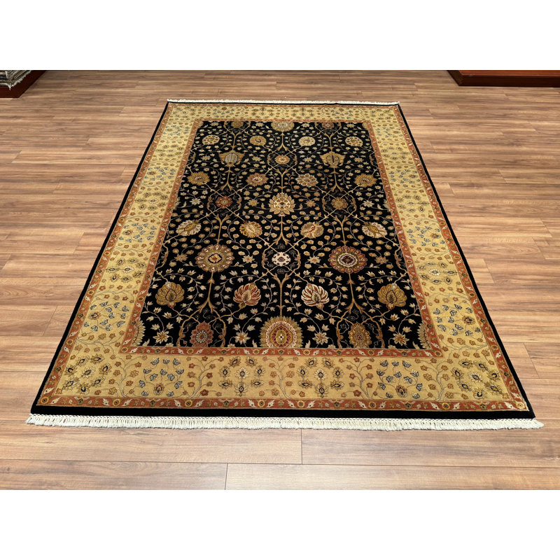 Tapis noir en laine noué à la main Original Original