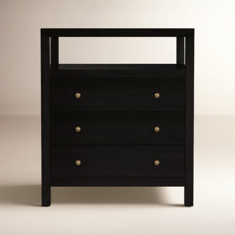 Celine 28" 3-Drawer Nightstand, Antique Coffee, Antique Coffee