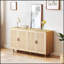 Élégante armoire de rangement en rotin à 4 portes de 62,20 pouces avec assemblage facile et fabrication de haute qualité
