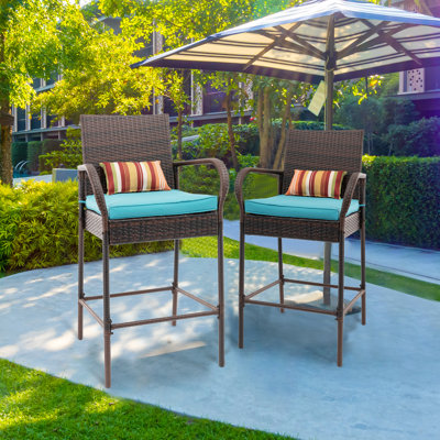 Heshy Outdoor 30" Patio Bar Stool with Cushion