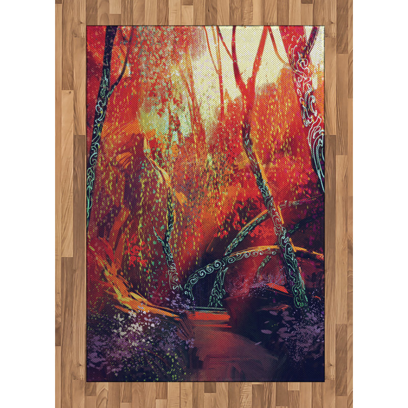 Tapis décoratif à poils longs en polyester à haute densité Landscape, Rectangle— 4 pi x 5 pi 8 po