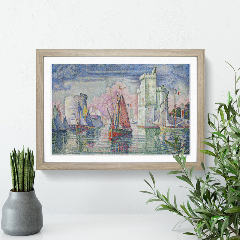 Port of La Rochelle by Paul Signac - Picture Frame Painting, 36cm H x 48cm W x 2cm D, Oak Framed