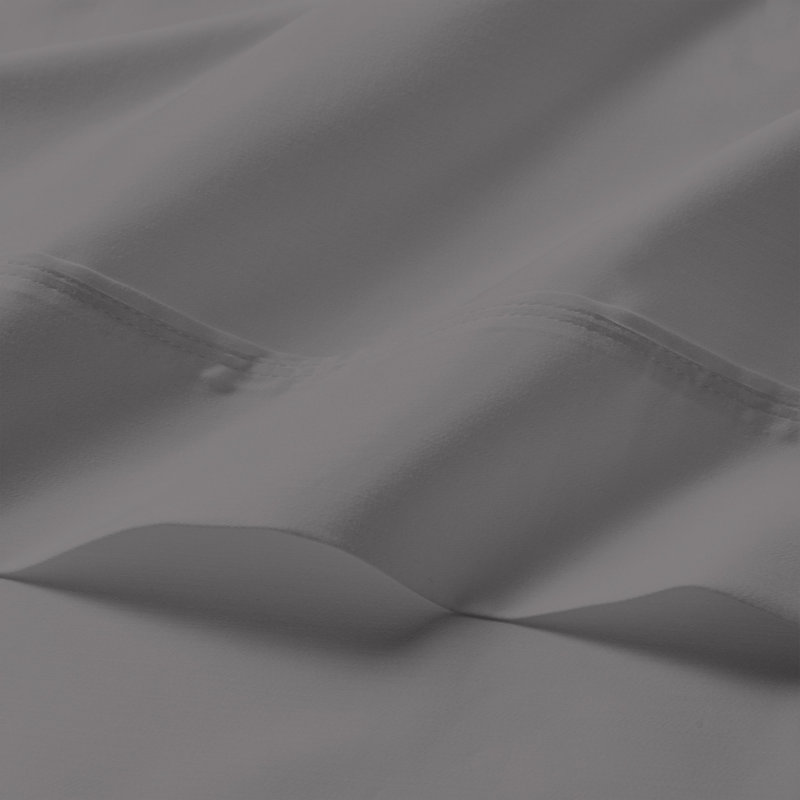 Twin Medium Gray Cotton Percale Sheet Set
