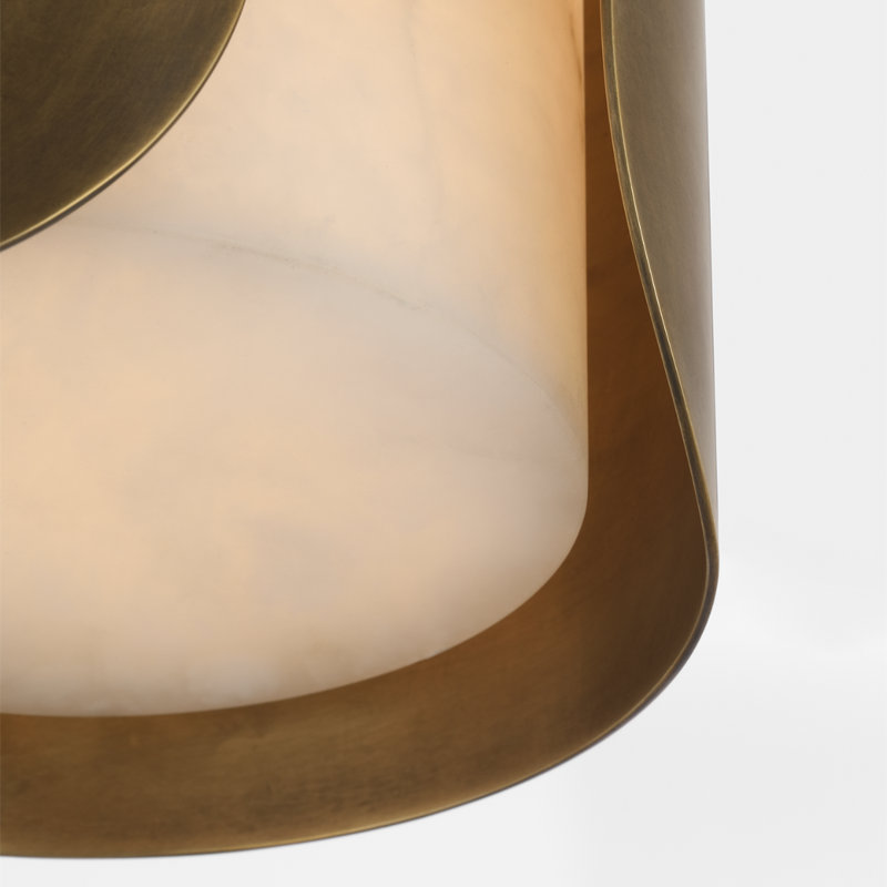 Anne-Marie Barton Armise 18" Sconce with Alabaster, 14" H x 7" W x 7.75" D, Mottled Brass
