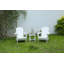 Folding Adirondack Chair Set with Side Table, Durable and Comfortable for All-Season Outdoor Use, White (2 Chairs and 1 Table)